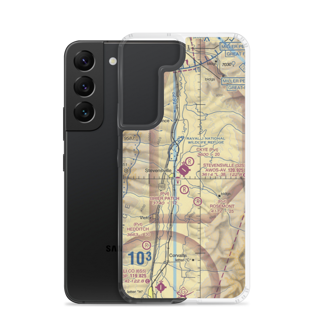 Stevensville Airport (32S) VFR Sectional Samsung Case Samsung Galaxy S22 model shown