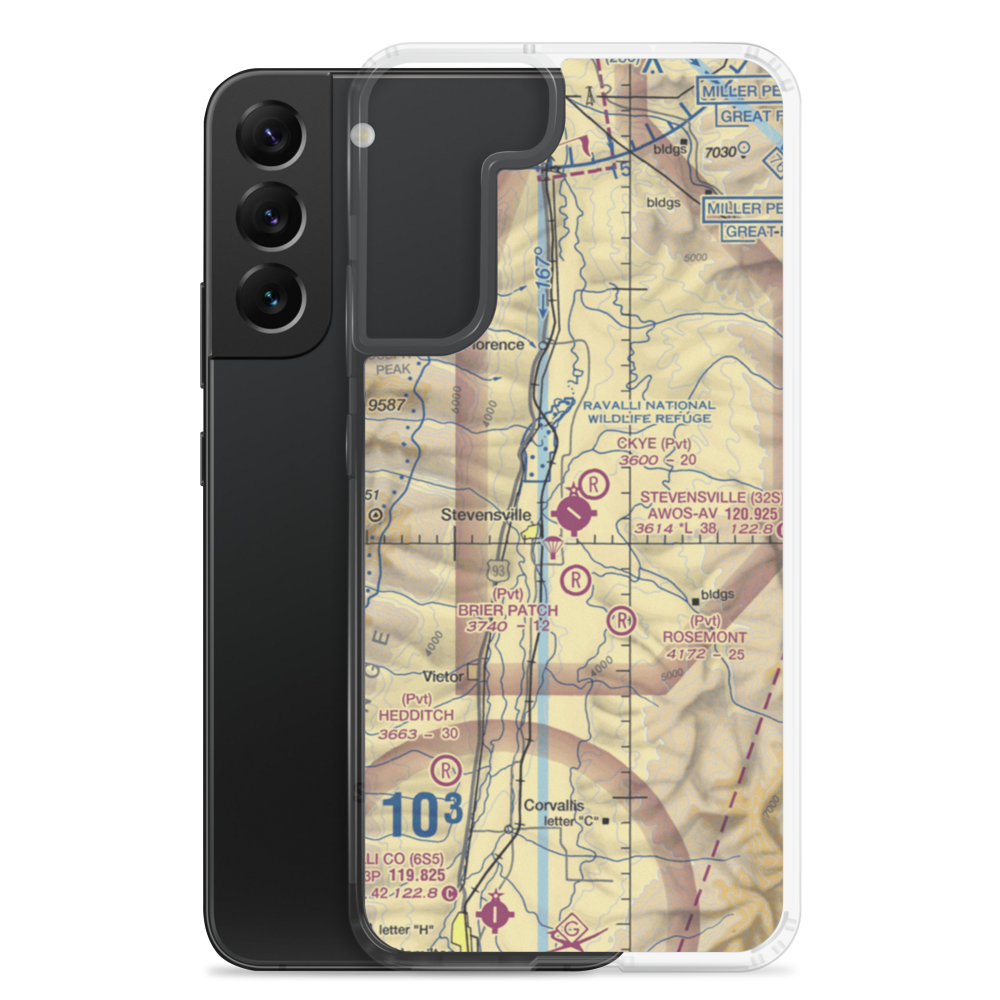Stevensville Airport (32S) VFR Sectional Samsung Case Samsung Galaxy S22 Plus model shown