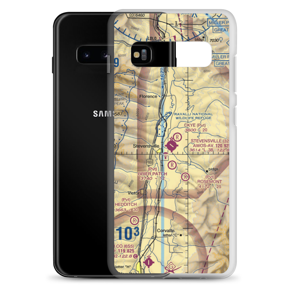 Stevensville Airport (32S) VFR Sectional Samsung Case Samsung Galaxy S10+ model shown