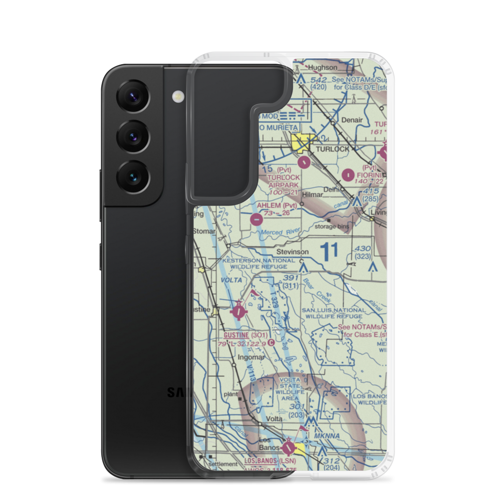 Stevinson Strip (CA45) VFR Sectional Samsung Case Samsung Galaxy S22 model shown