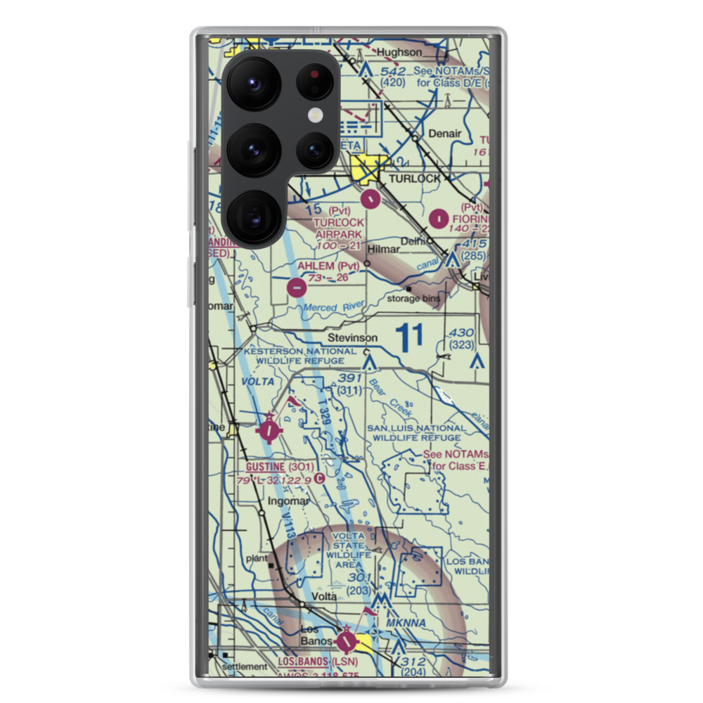 Stevinson Strip (CA45) VFR Sectional Samsung Case Samsung Galaxy S22 Ultra model shown