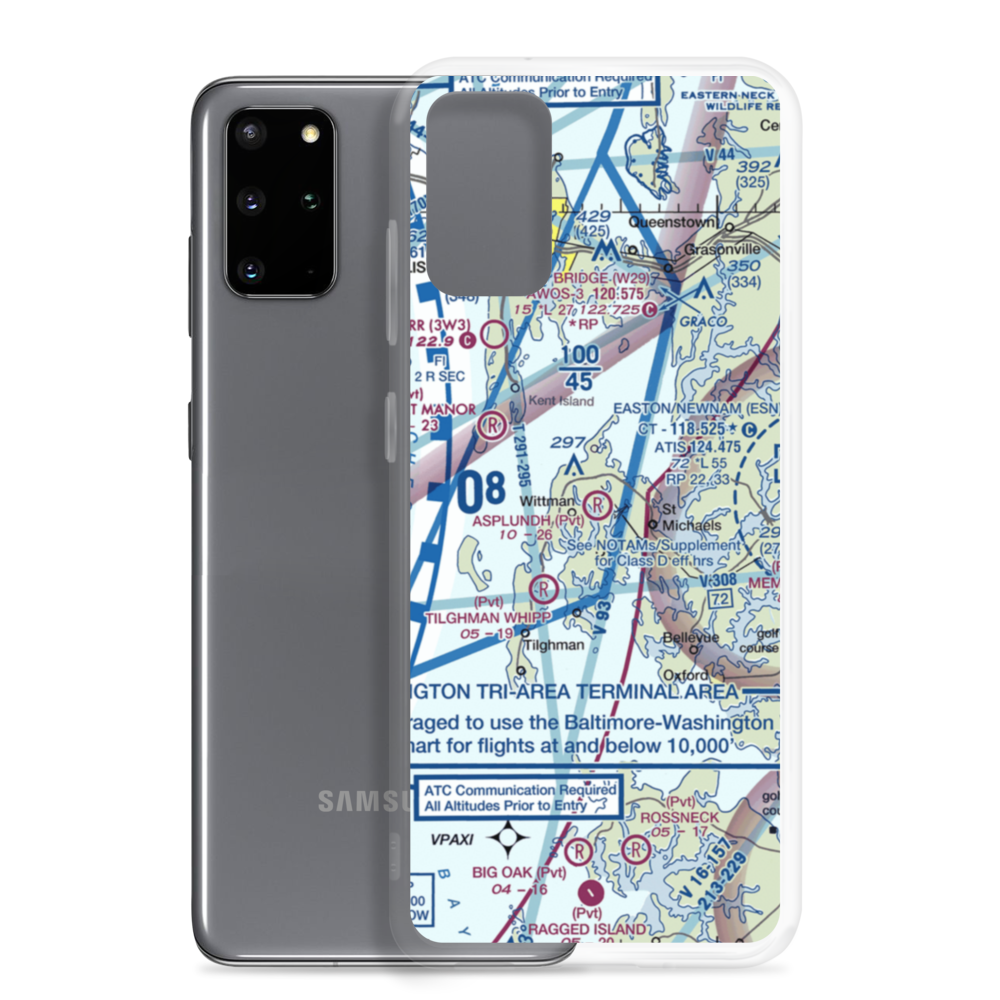 Stewart Airport (MD64) VFR Sectional Samsung Case Samsung Galaxy S20 Plus model shown