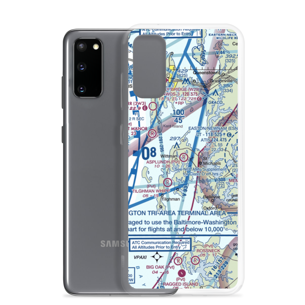 Stewart Airport (MD64) VFR Sectional Samsung Case Samsung Galaxy S20 model shown