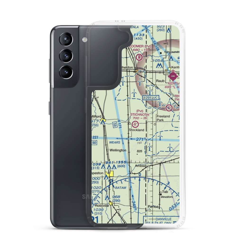 Stichnoth RLA Airport (68IL) VFR Sectional Samsung Case Samsung Galaxy S21 model shown