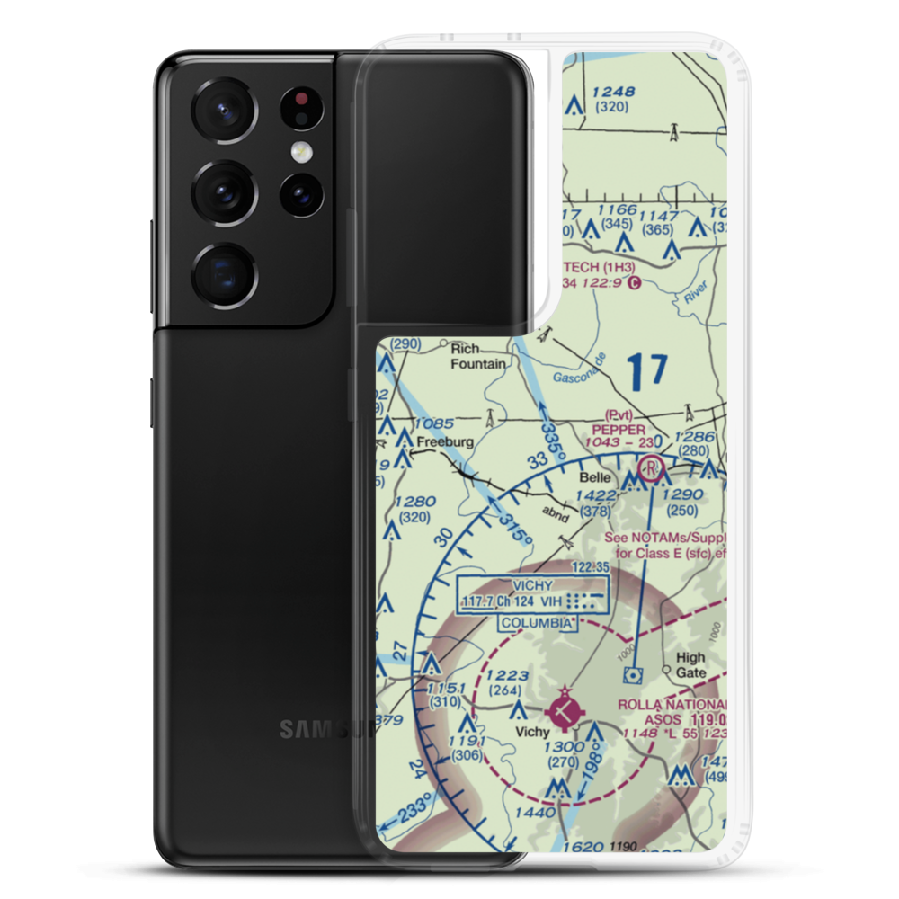 Stickle Cattle Farms Airport (MO78) VFR Sectional Samsung Case Samsung Galaxy S21 Ultra model shown