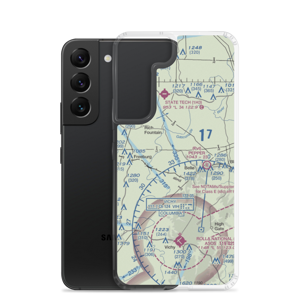 Stickle Cattle Farms Airport (MO78) VFR Sectional Samsung Case Samsung Galaxy S22 model shown