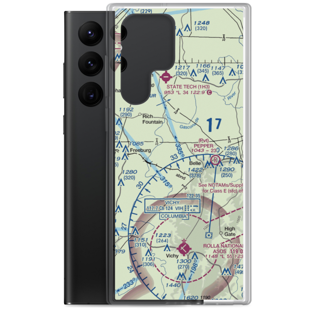 Stickle Cattle Farms Airport (MO78) VFR Sectional Samsung Case Samsung Galaxy S22 Ultra model shown