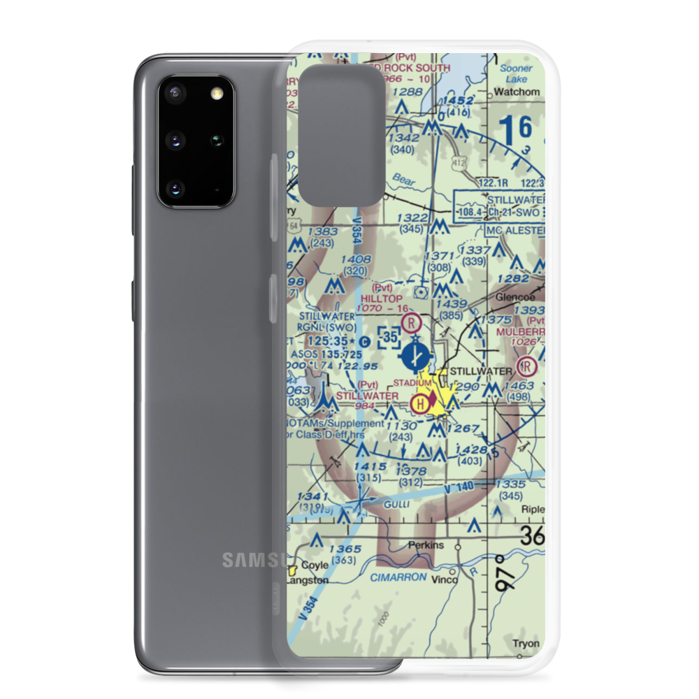 Stillwater Regional Airport (SWO) VFR Sectional Samsung Case Samsung Galaxy S20 Plus model shown