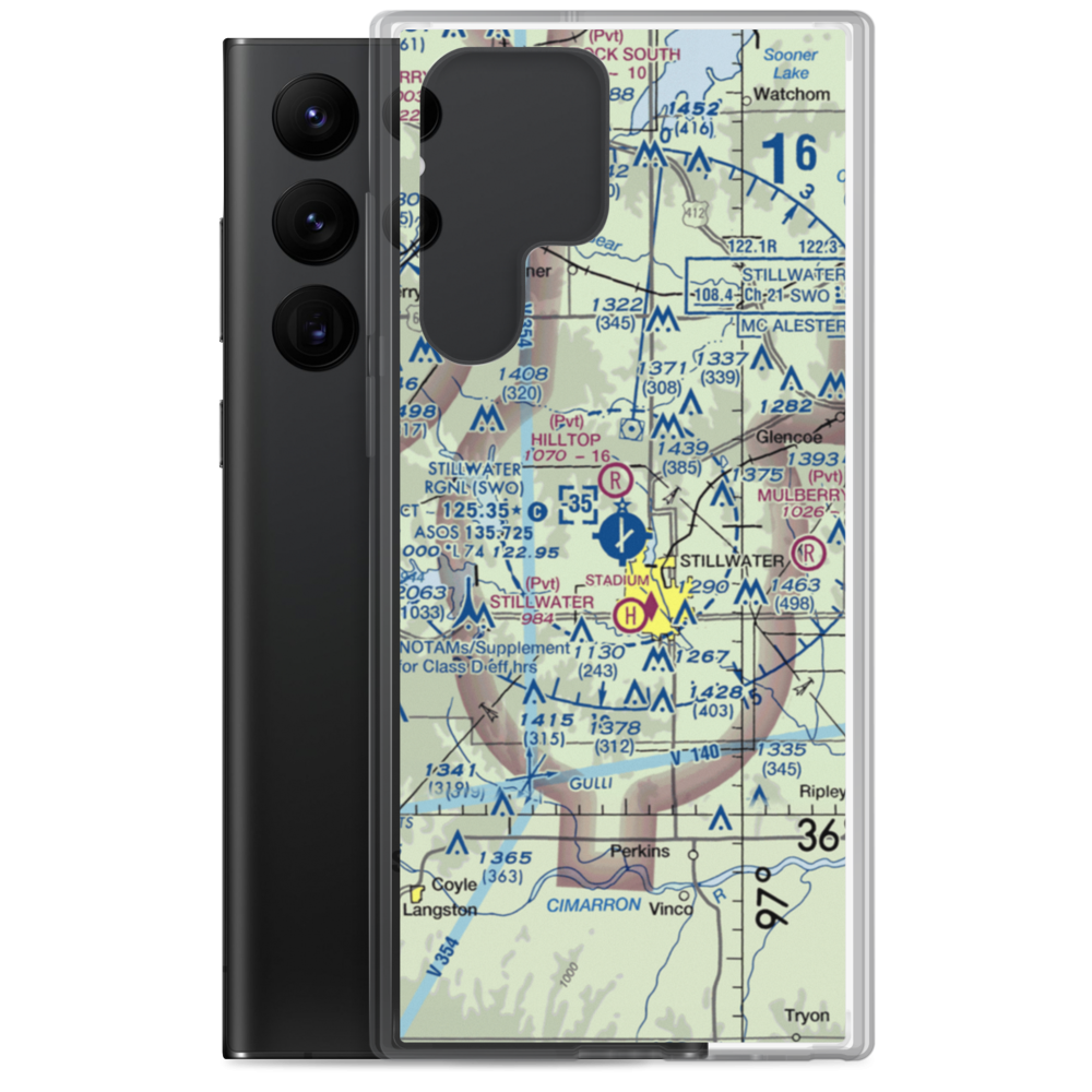 Stillwater Regional Airport (SWO) VFR Sectional Samsung Case Samsung Galaxy S22 Ultra model shown