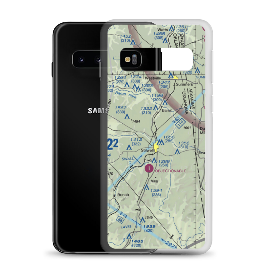 Stilwell Airport (45OL) VFR Sectional Samsung Case Samsung Galaxy S10 model shown