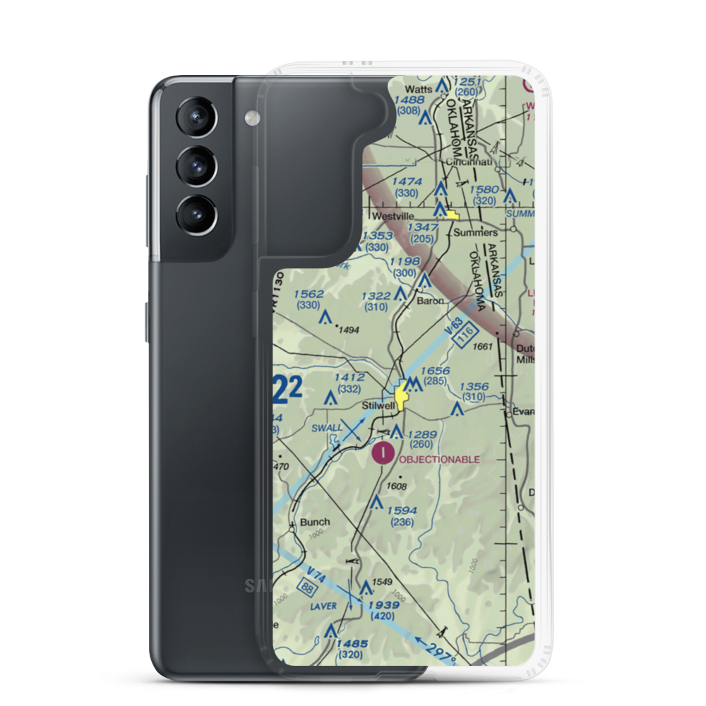Stilwell Airport (45OL) VFR Sectional Samsung Case Samsung Galaxy S21 model shown