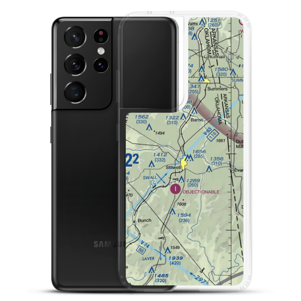 Stilwell Airport (45OL) VFR Sectional Samsung Case Samsung Galaxy S21 Ultra model shown