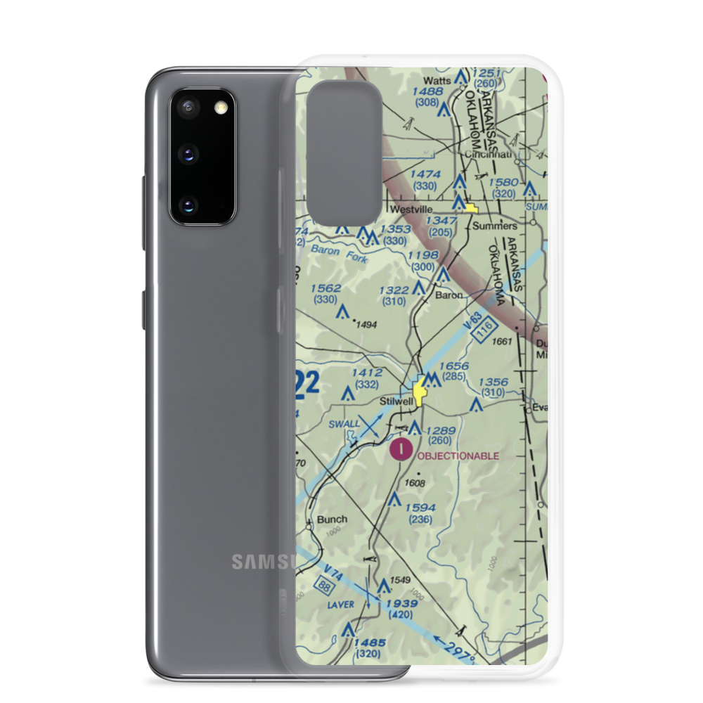 Stilwell Airport (45OL) VFR Sectional Samsung Case Samsung Galaxy S20 model shown