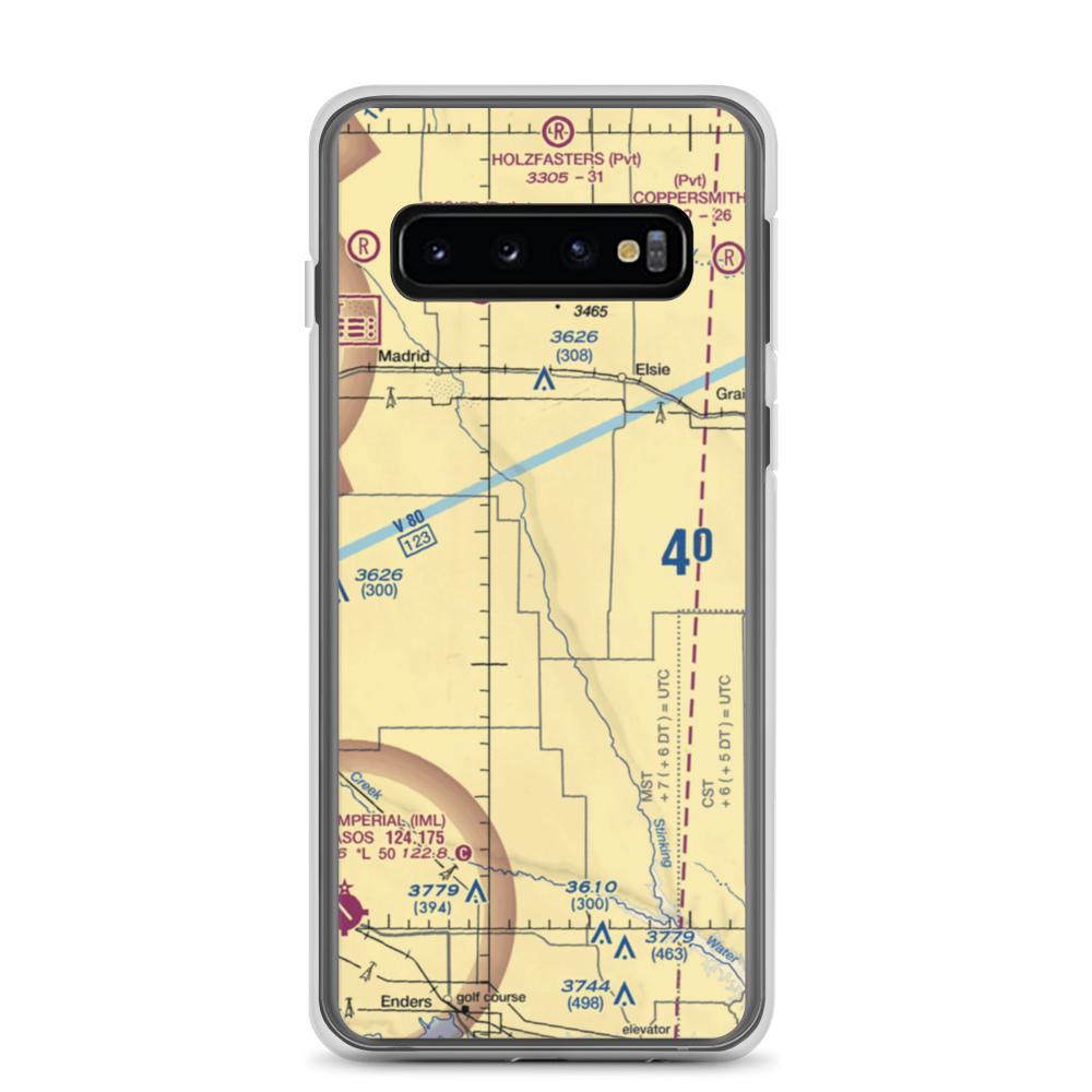 Stinking Water Creek Airport (NE73) VFR Sectional Samsung Case Samsung Galaxy S10 model shown
