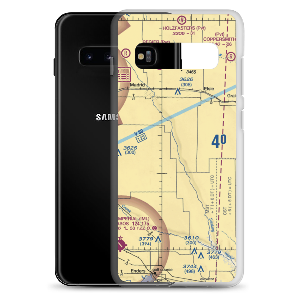 Stinking Water Creek Airport (NE73) VFR Sectional Samsung Case Samsung Galaxy S10+ model shown