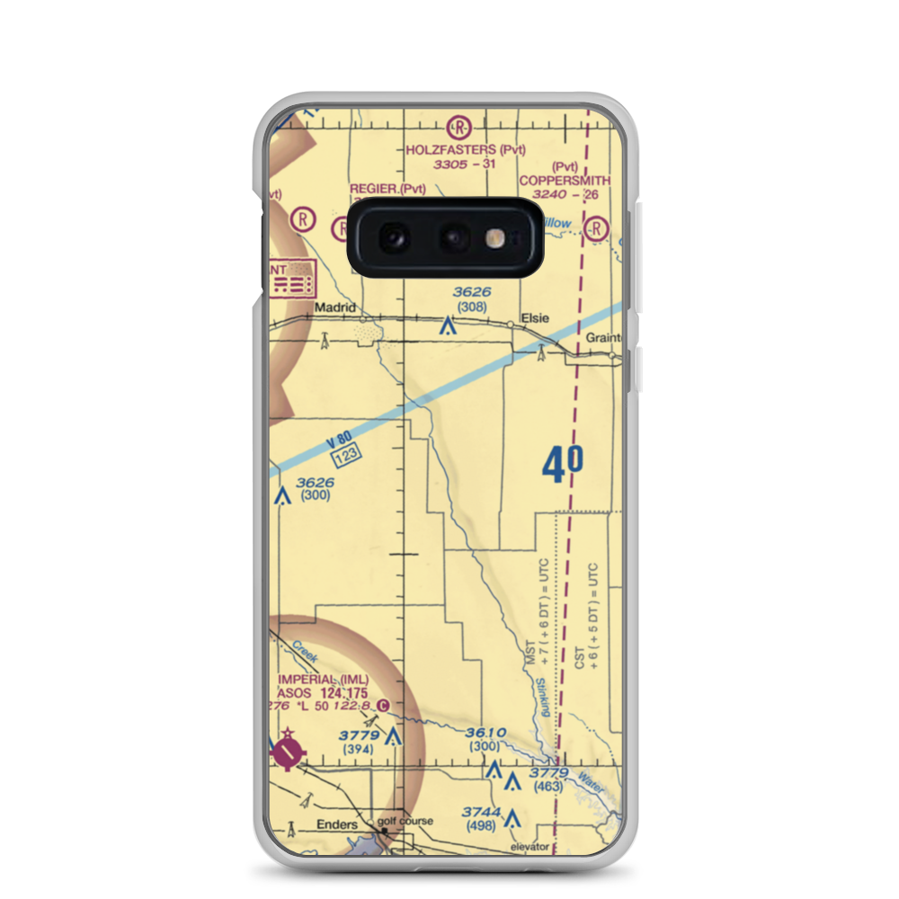 Stinking Water Creek Airport (NE73) VFR Sectional Samsung Case Samsung Galaxy S10e model shown