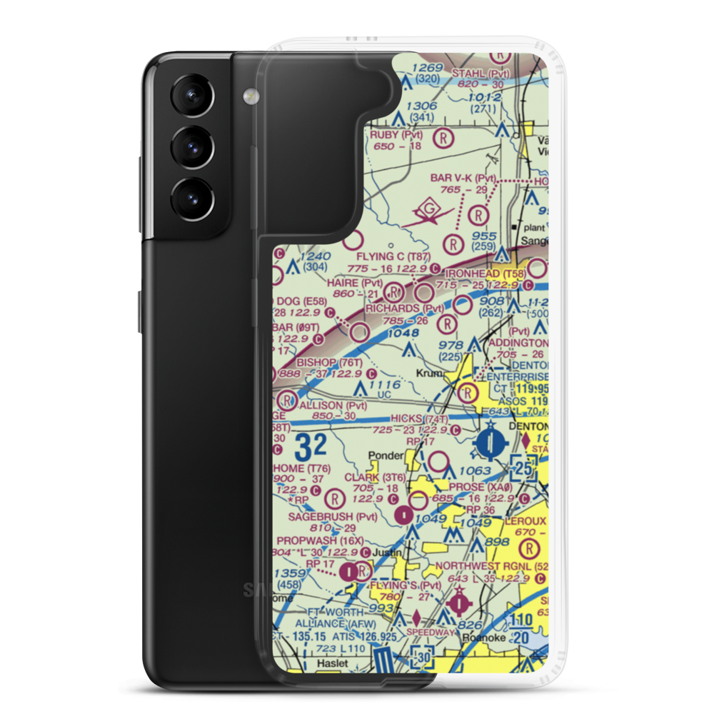 Stocker Airport (XA72) VFR Sectional Samsung Case Samsung Galaxy S21 Plus model shown