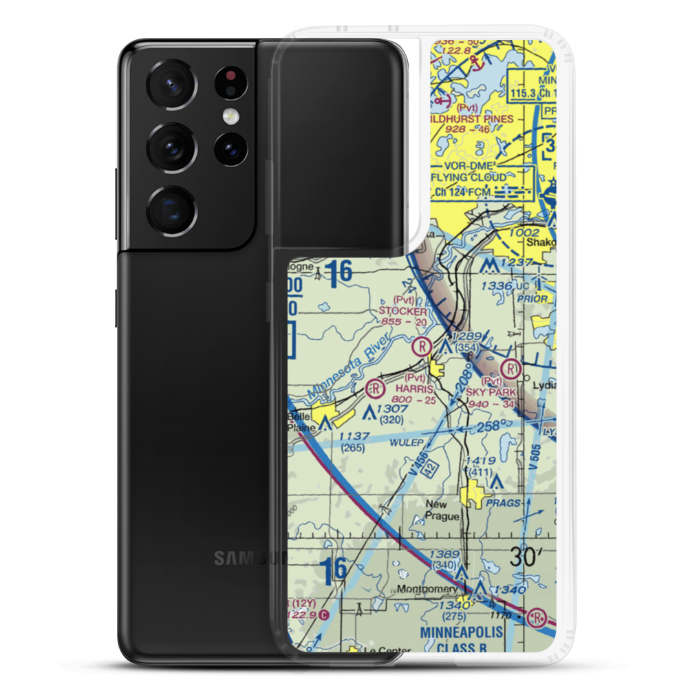Stocker Private Airport (MN63) VFR Sectional Samsung Case Samsung Galaxy S21 Ultra model shown