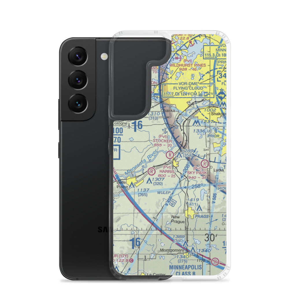 Stocker Private Airport (MN63) VFR Sectional Samsung Case Samsung Galaxy S22 model shown