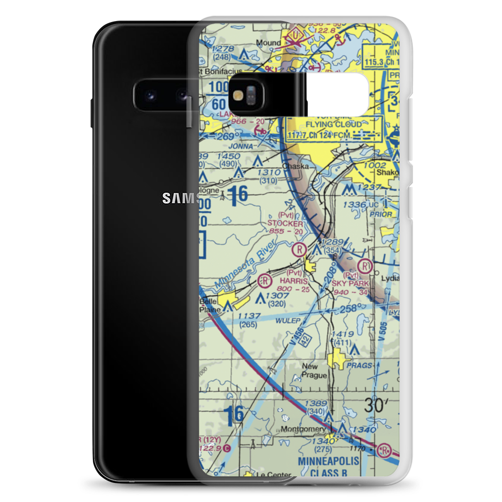 Stocker Private Airport (MN63) VFR Sectional Samsung Case Samsung Galaxy S10+ model shown