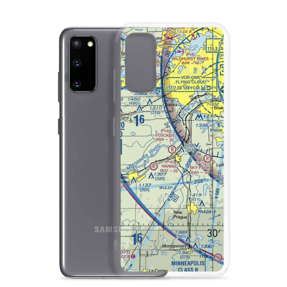 Stocker Private Airport (MN63) VFR Sectional Samsung Case Samsung Galaxy S20 model shown