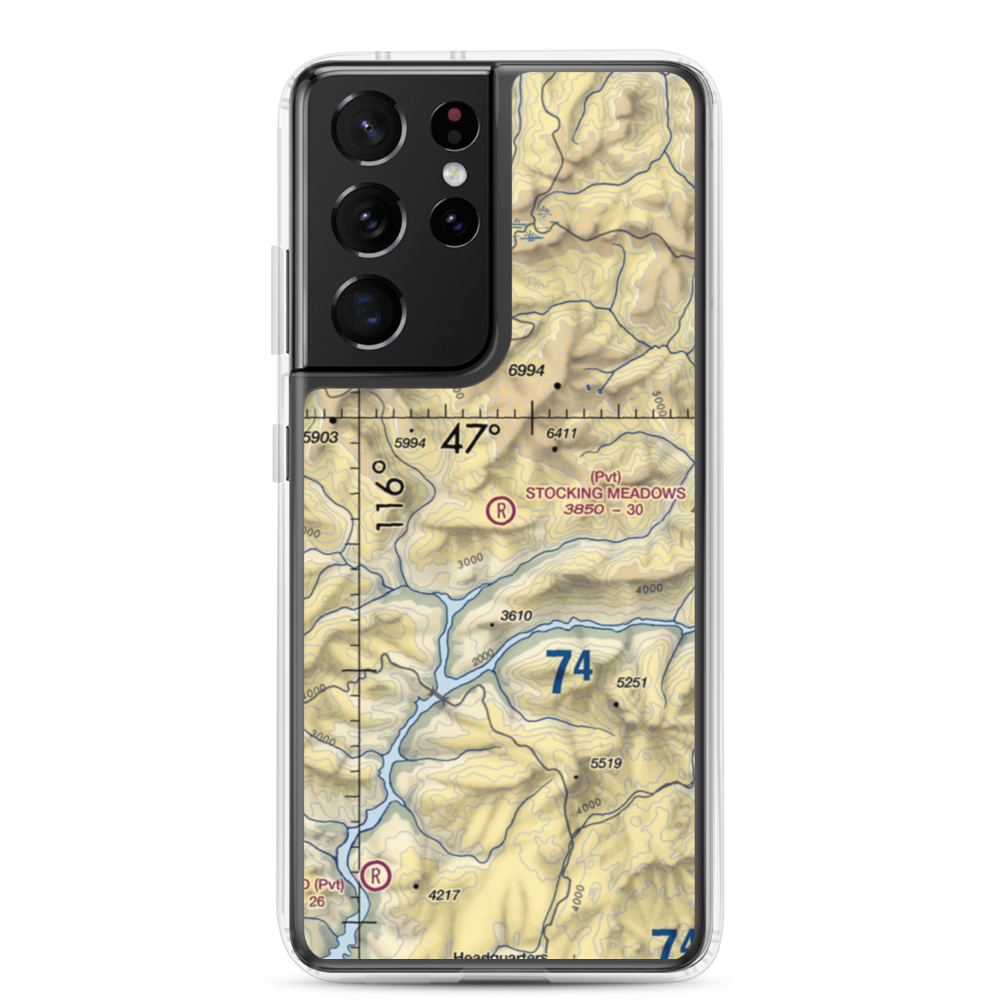 Stocking Meadows Airport (ID33) VFR Sectional Samsung Case Samsung Galaxy S21 Ultra model shown