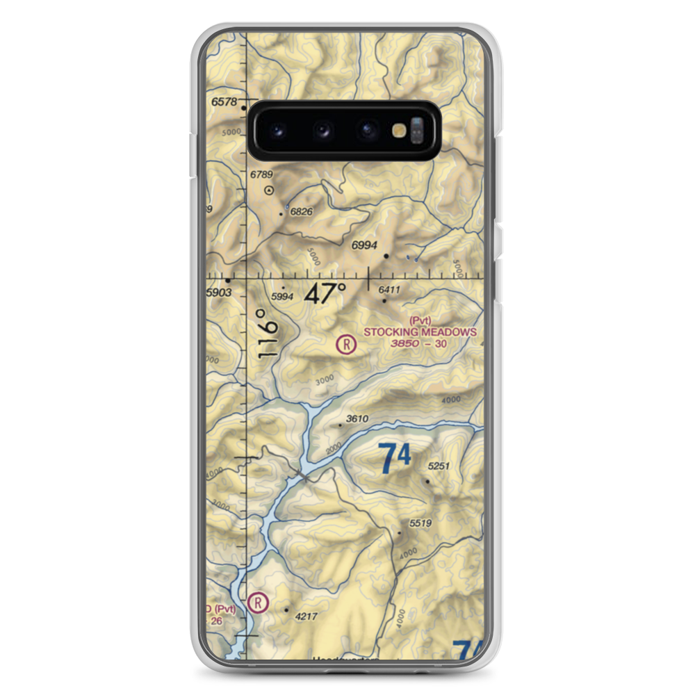 Stocking Meadows Airport (ID33) VFR Sectional Samsung Case Samsung Galaxy S10+ model shown