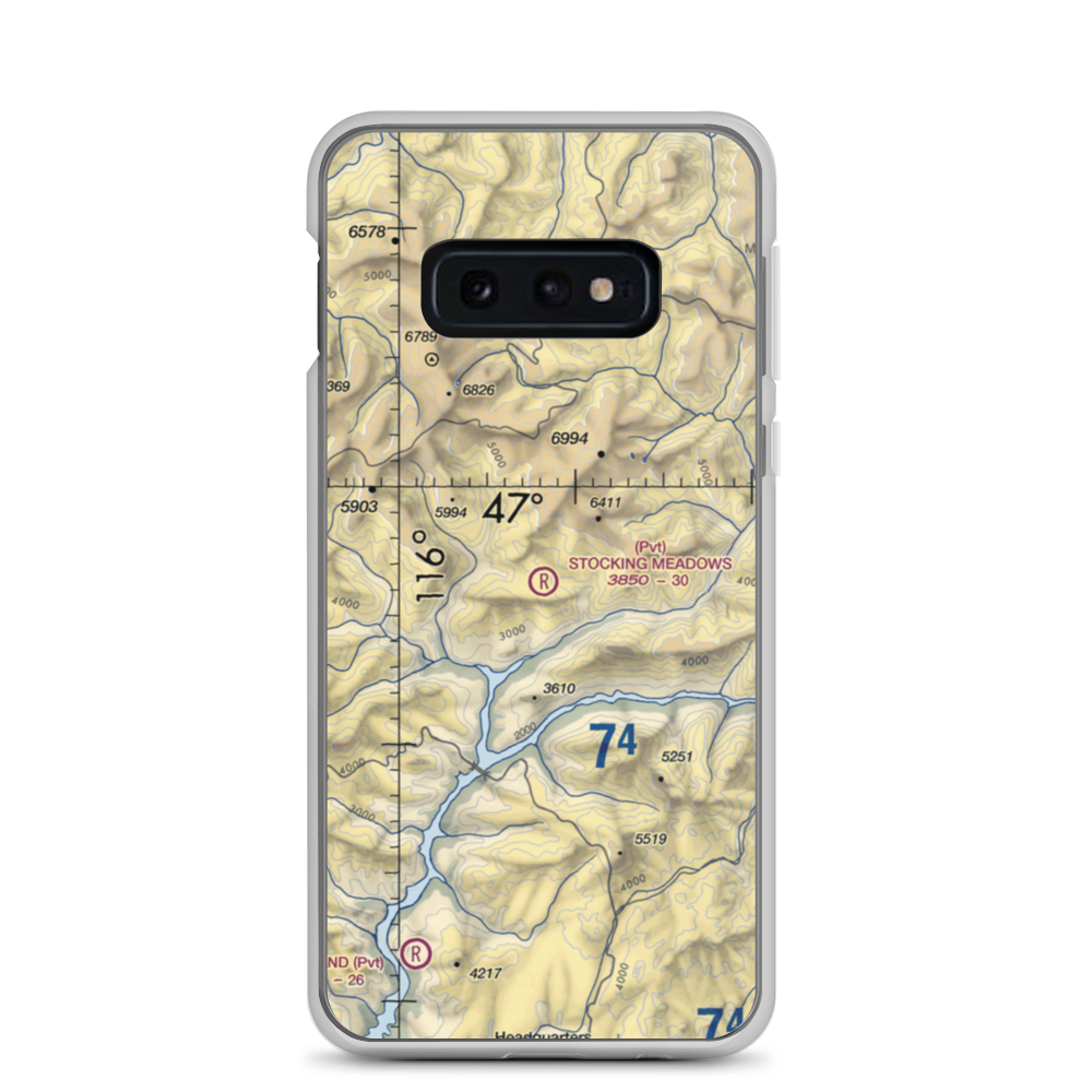 Stocking Meadows Airport (ID33) VFR Sectional Samsung Case Samsung Galaxy S10e model shown