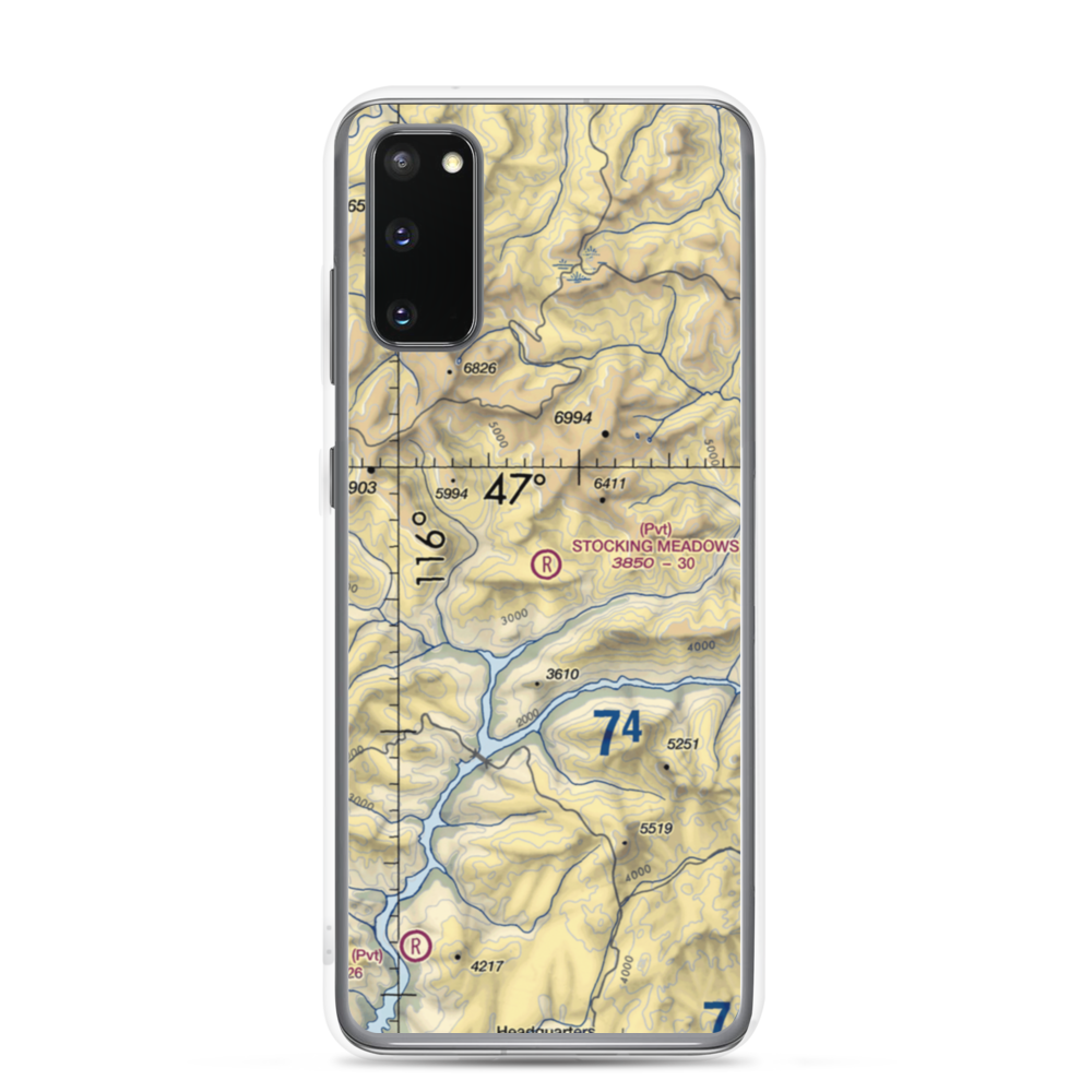 Stocking Meadows Airport (ID33) VFR Sectional Samsung Case Samsung Galaxy S20 model shown
