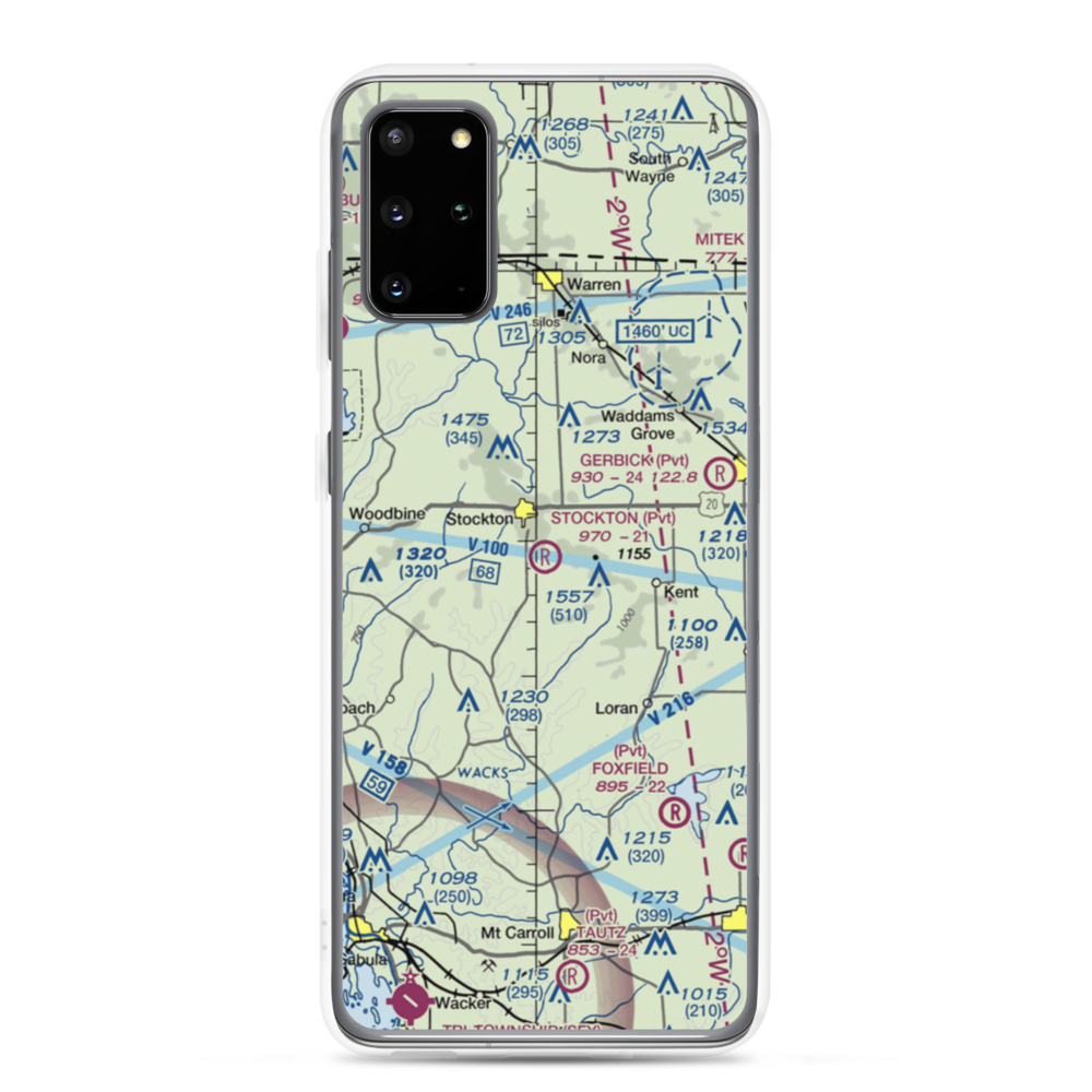Stockton Airport (IS37) VFR Sectional Samsung Case Samsung Galaxy S20 Plus model shown