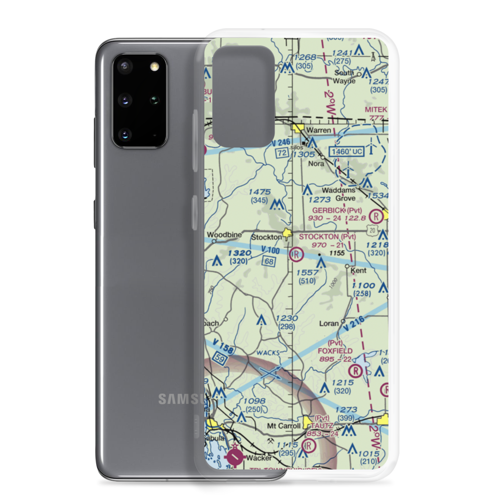 Stockton Airport (IS37) VFR Sectional Samsung Case Samsung Galaxy S20 Plus model shown