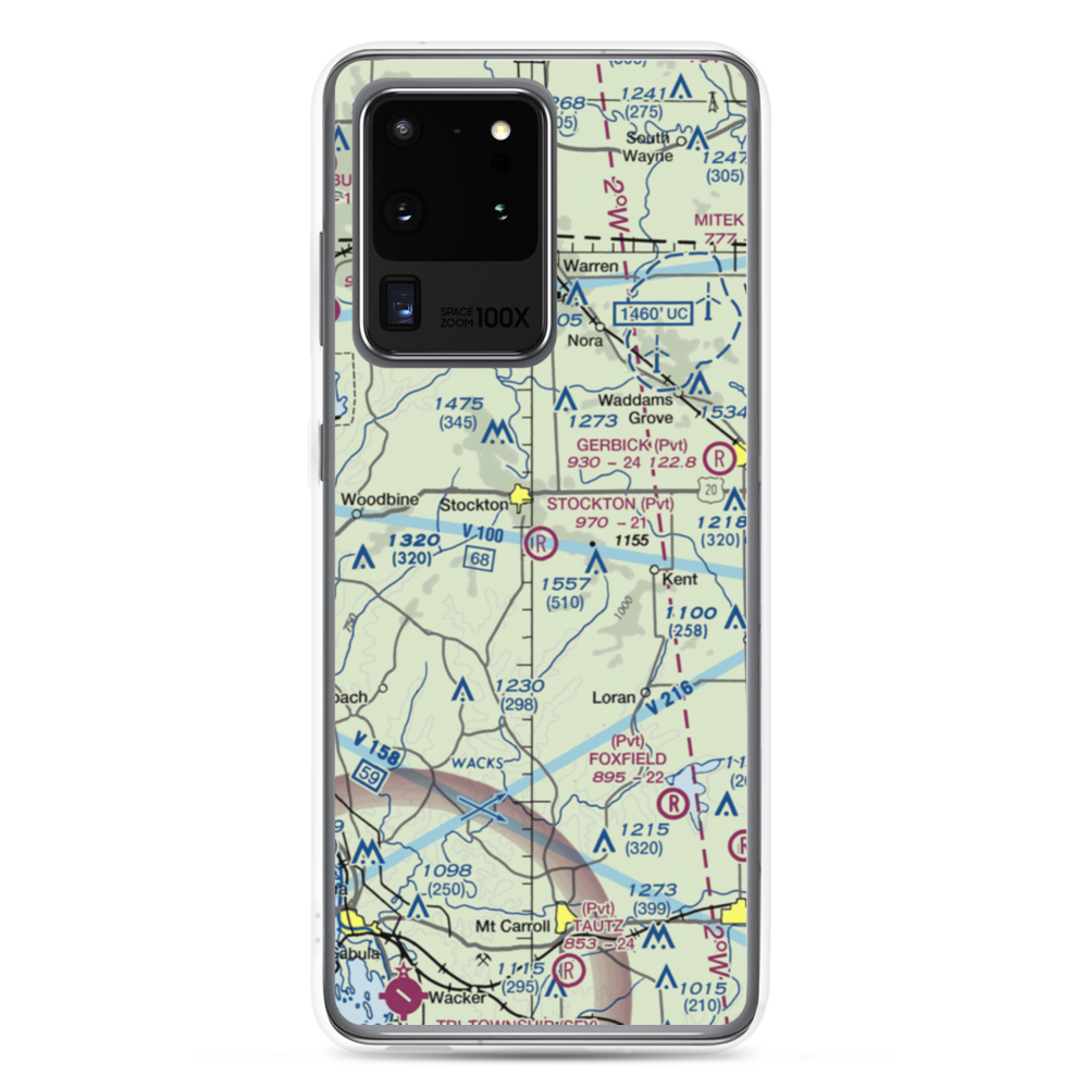 Stockton Airport (IS37) VFR Sectional Samsung Case Samsung Galaxy S20 Ultra model shown