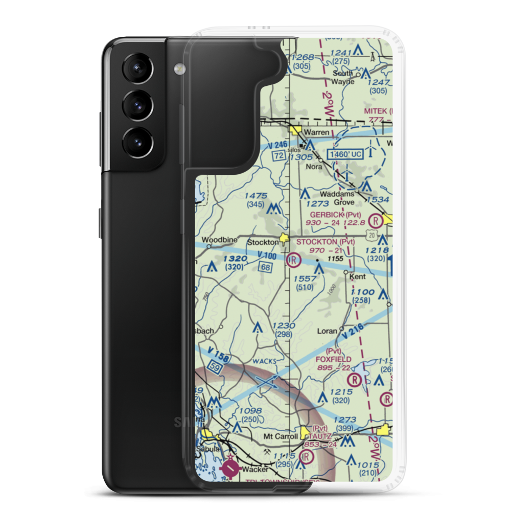 Stockton Airport (IS37) VFR Sectional Samsung Case Samsung Galaxy S21 Plus model shown