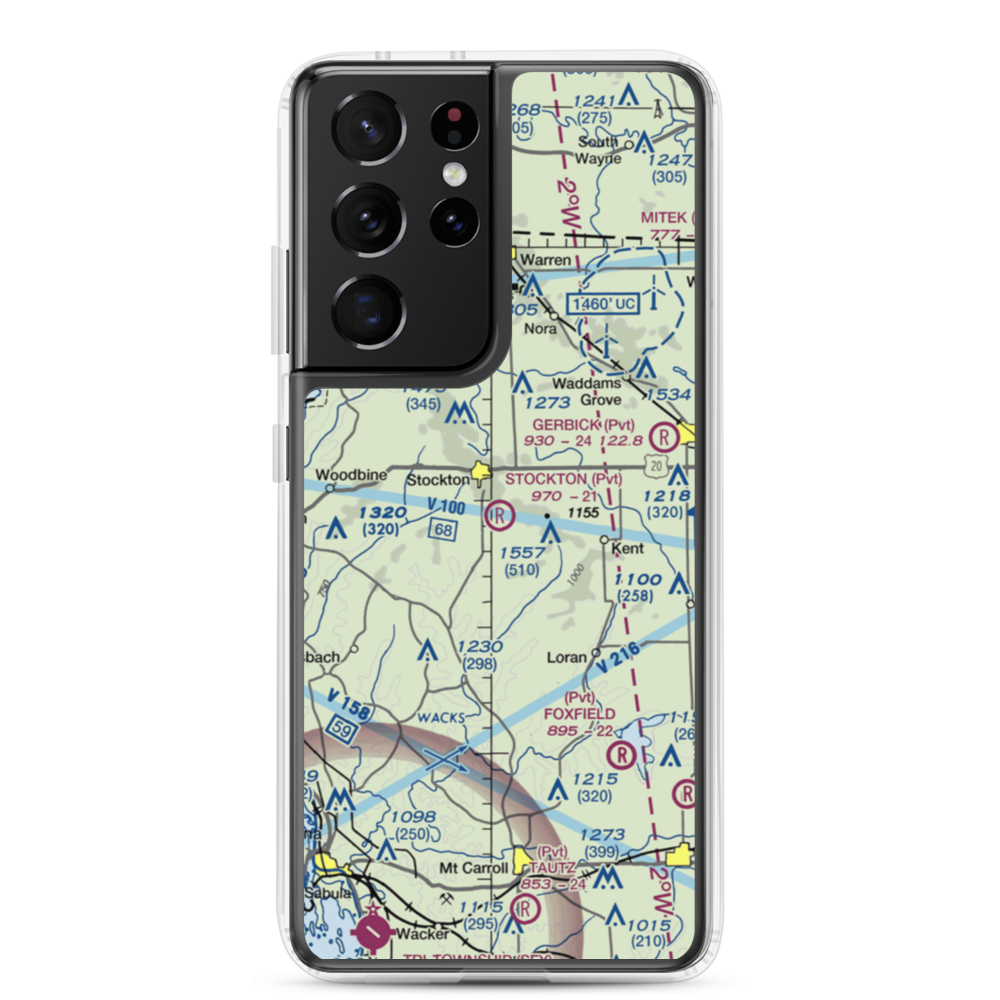 Stockton Airport (IS37) VFR Sectional Samsung Case Samsung Galaxy S21 Ultra model shown