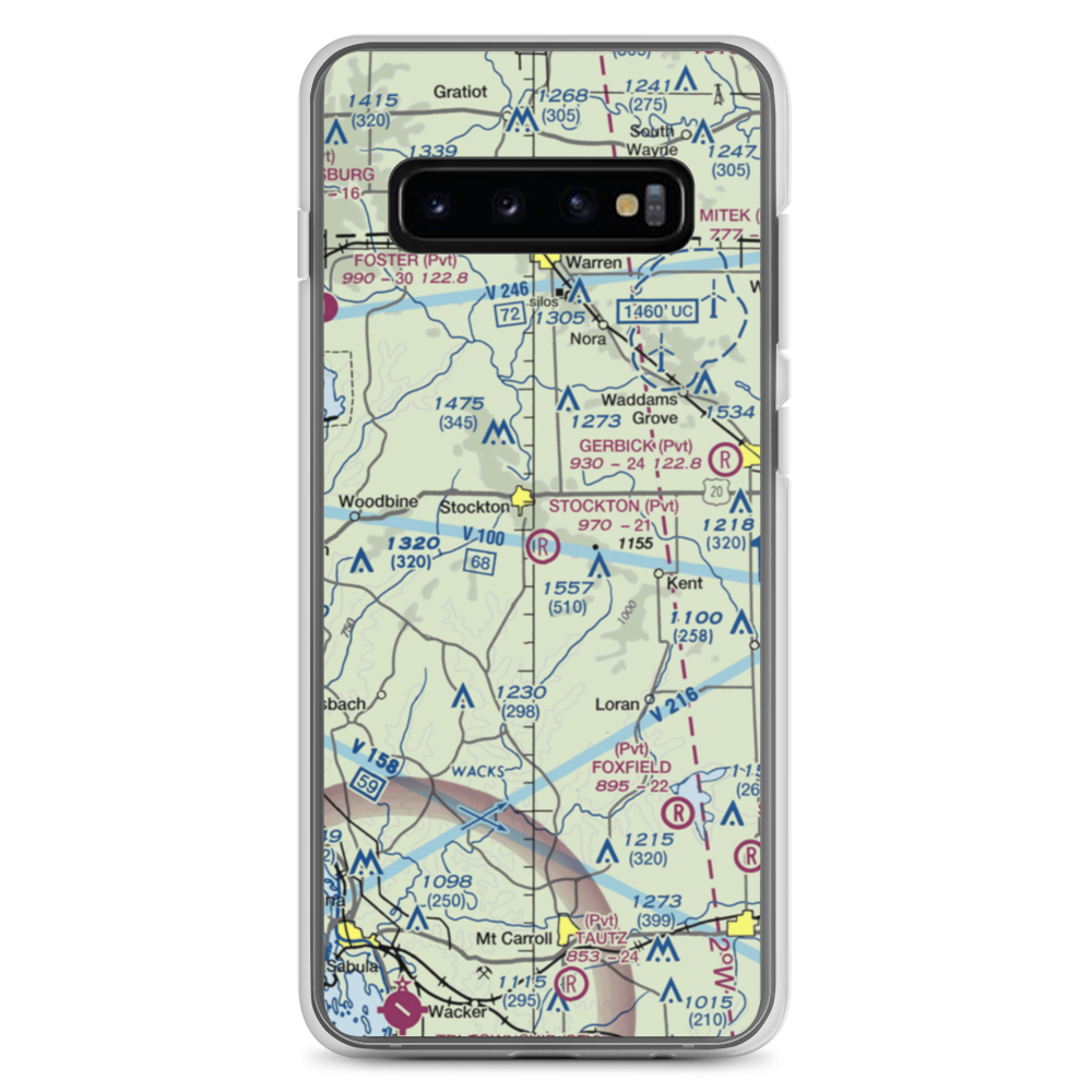Stockton Airport (IS37) VFR Sectional Samsung Case Samsung Galaxy S10+ model shown