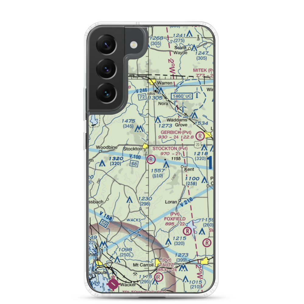 Stockton Airport (IS37) VFR Sectional Samsung Case Samsung Galaxy S22 Plus model shown
