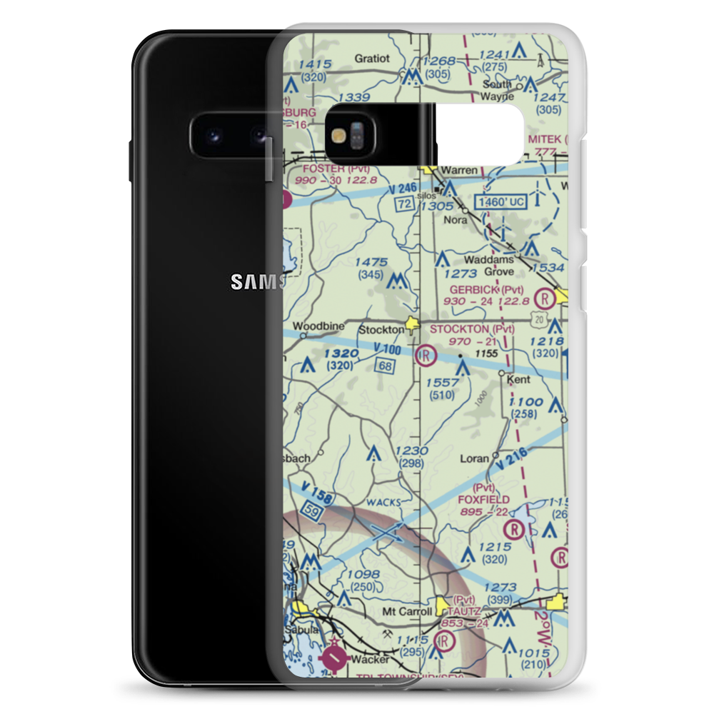 Stockton Airport (IS37) VFR Sectional Samsung Case Samsung Galaxy S10+ model shown