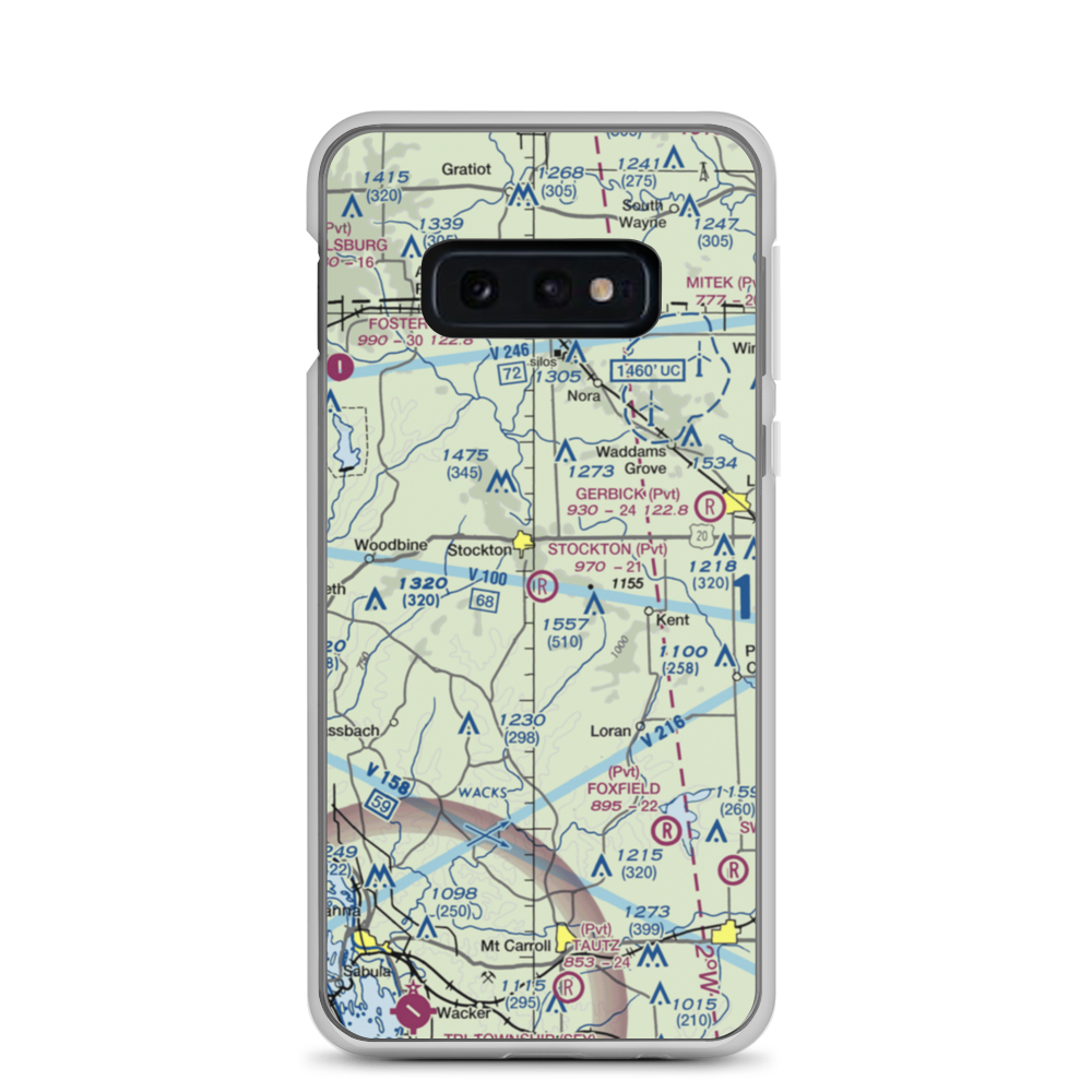 Stockton Airport (IS37) VFR Sectional Samsung Case Samsung Galaxy S10e model shown