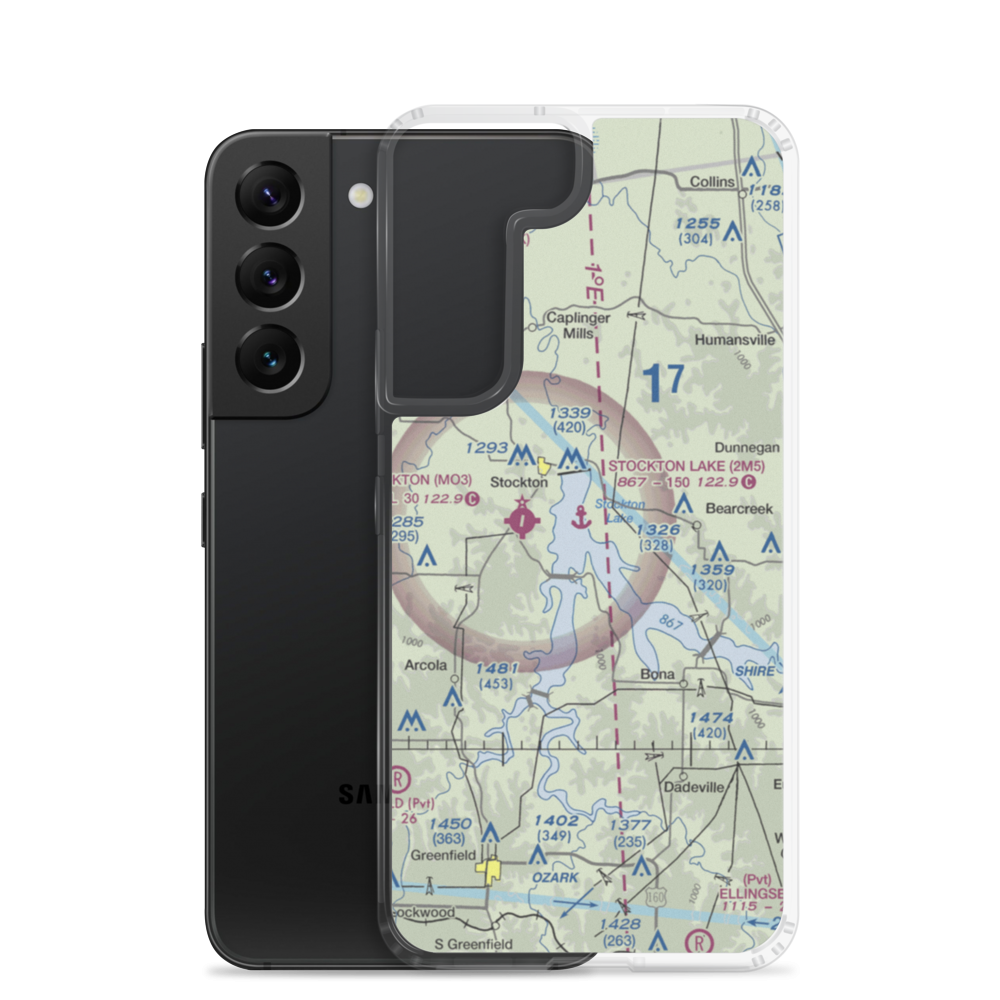 Stockton Lake Seaplane Base (2M5) VFR Sectional Samsung Case Samsung Galaxy S22 model shown