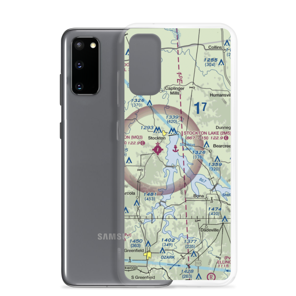 Stockton Lake Seaplane Base (2M5) VFR Sectional Samsung Case Samsung Galaxy S20 model shown