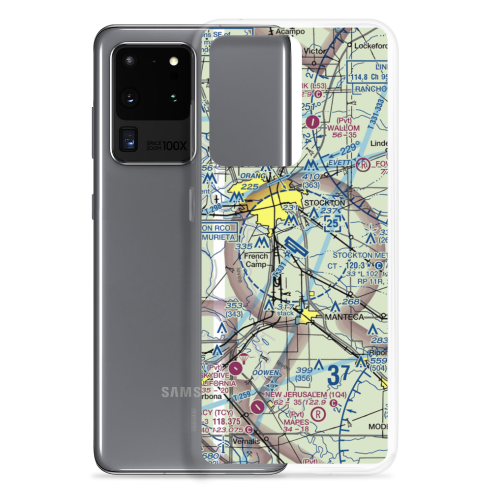 Stockton Metropolitan Airport (SCK) VFR Sectional Samsung Case Samsung Galaxy S20 Ultra model shown