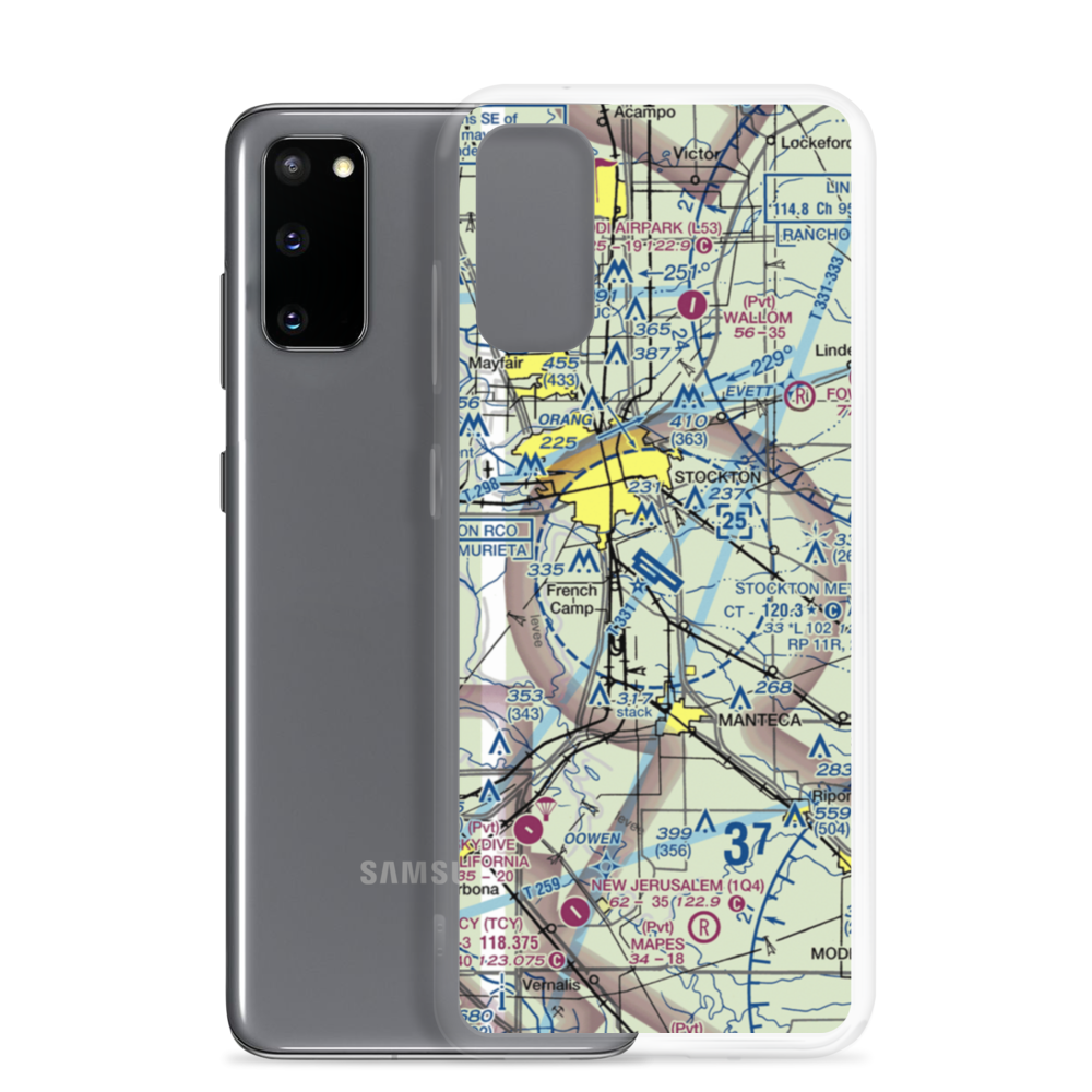 Stockton Metropolitan Airport (SCK) VFR Sectional Samsung Case Samsung Galaxy S20 model shown