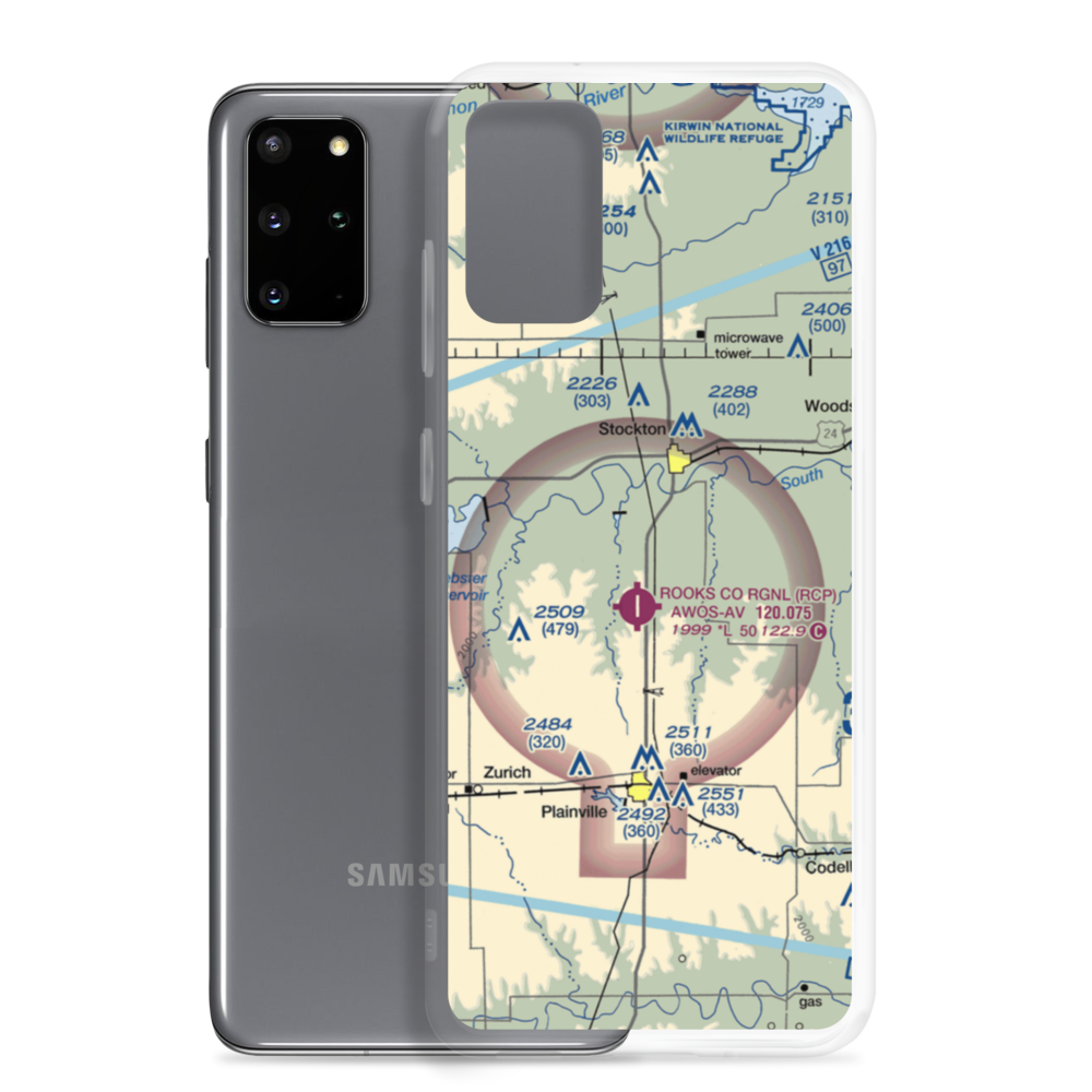 Stockton Municipal Airport (0S2) VFR Sectional Samsung Case Samsung Galaxy S20 Plus model shown
