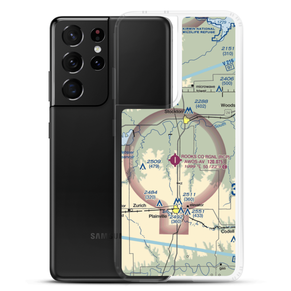 Stockton Municipal Airport (0S2) VFR Sectional Samsung Case Samsung Galaxy S21 Ultra model shown