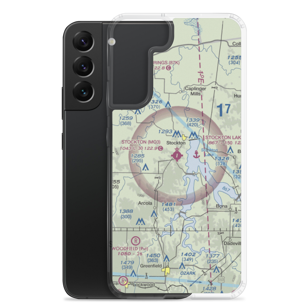 Stockton Municipal Airport (MO3) VFR Sectional Samsung Case Samsung Galaxy S22 Plus model shown