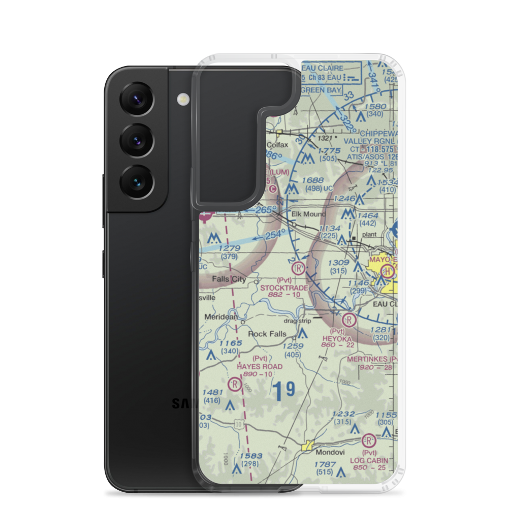 Stocktrade Airport (WI05) VFR Sectional Samsung Case Samsung Galaxy S22 model shown