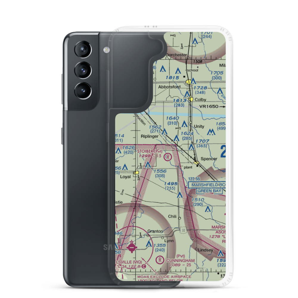Stoiber Airport (44WI) VFR Sectional Samsung Case Samsung Galaxy S21 model shown