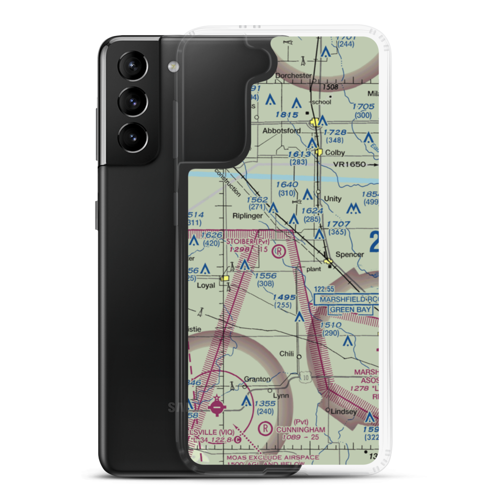 Stoiber Airport (44WI) VFR Sectional Samsung Case Samsung Galaxy S21 Plus model shown