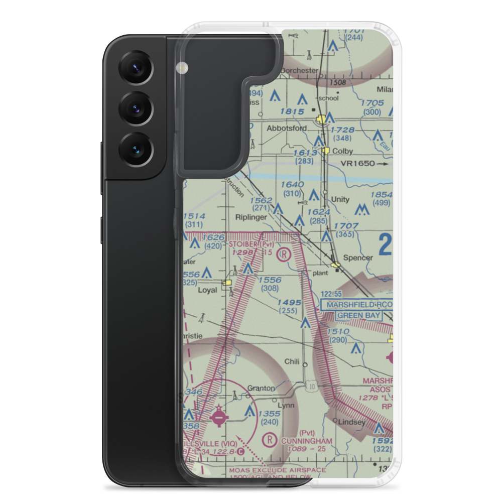 Stoiber Airport (44WI) VFR Sectional Samsung Case Samsung Galaxy S22 Plus model shown