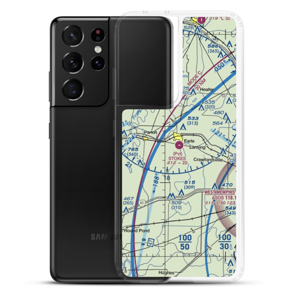 Stokes Airport (63AR) VFR Sectional Samsung Case Samsung Galaxy S21 Ultra model shown